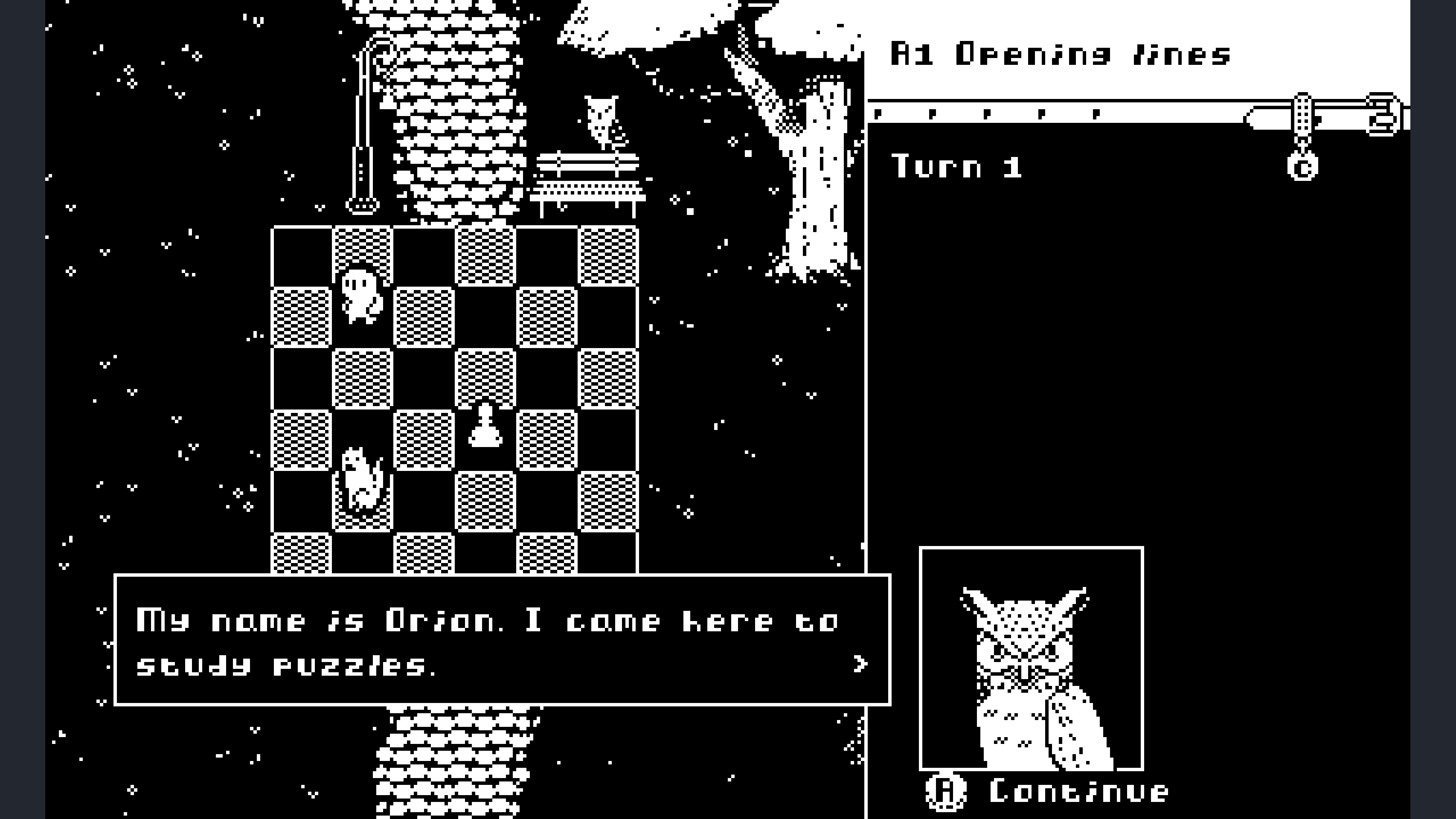A chess puzzle with a black knight and a white rook
